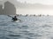 Group of sea kayakers