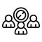 Group self isolation icon outline vector. Home quarantine