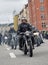 Group of senior bikers on old fashioned motorcycles