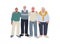 Group of senior character in flat design.Vector person on white background