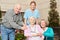 Group of seniors with geriatric nurse