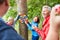 Group seniors have fun playing darts