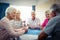 Group of seniors playing cards