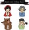 Group set of main character of little red riding hood