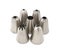 Group of seven metal piping nozzles for icing