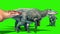 Group of Shantungosaurus eat walk Green Screen Jurassic World 3D Rendering Animation