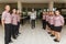 A group shot of the staff of the restaurant with the chef greeted visitors