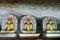 Group of sitting Buddha statues in cave buddhist temple