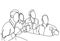 Group Of Sketch Men Drinking Beer Hold Glasses Doodle Male In Pub Or Bar Concept Toasting Party Or Celebration