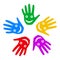 A group of smiling hands - vector