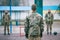 group of soldiers on the Outdoor on army exercises