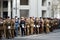 Group of soldiers after parade