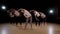 Group of sportive people in a gym training - Girls group of athletes stretching before starting a workout yoga session