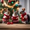 A group of squirrels in miniature Christmas sweaters, gathering acorns for the holidays5