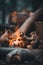 A group of squirrels sitting around a campfire. AI generative image.