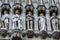 Group of statues from medieval facade on Grand Place in Brussels Belgium