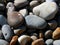 A group of stones on Sidmouth beach in Devon, England.