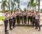 Group of strong police men in Makassar, South Sulawesi, Indonesia