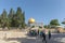 A group of students in front of Dome of the Rock and the Arches of the Haram al Sharif on the Temple Mount