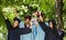Group of students in graduation gowns