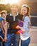 Group of students or teenagers with notebooks