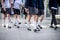 Group of students walking at school