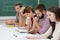 Group of students at work in the classroom