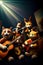 A Group Of Stuffed Animals Playing Guitar And Singing. Generative AI