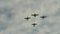 Group of stunt planes in the sky