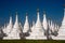 Group of stupas in Sanda Muni Paya temple of Myanmar.