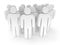 Group of stylized blank people stand on white