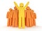 Group of stylized orange people with teamleader