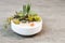 Group of succulent and cactus arrangement decor element clay pot