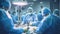 A group of surgeons in a operating room. Generative AI image.