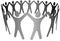 Group Symbol People Arms Up in Circle Ring Chain