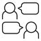 Group talk icon outline vector. Speak chat