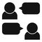 Group talk icon simple vector. Speak chat