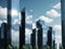 A Group Of Tall Buildings Sitting Next To Each Other. Generative AI