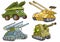 A group of tank cartoon