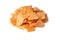 Group of tasty beer snacks. Dehydrated chicken meat slices