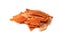 Group of tasty beer snacks. Dehydrated chicken meat slices