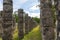 Group of a Thousand Columns. Chichen Itza archaeological site. Architecture of ancient maya civilization. Travel photo or wallpap