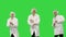 Group of three smiling doctors on a Green Screen, Chroma Key.