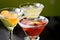 Group of Three Upscale Martinis