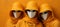 Group of three women in venetian carnival costumes posing in studio with copy space for text