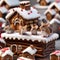 A group of tiny mice in a gingerbread village, wearing tiny Santa hats4