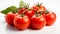 A group Tomatoes on a white background