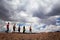 Group of tourists in the desert