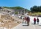 A group of tourists in Ephesus Turkey on April 13, 2015