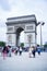 Group of tourists in front of Arc de Triumphe